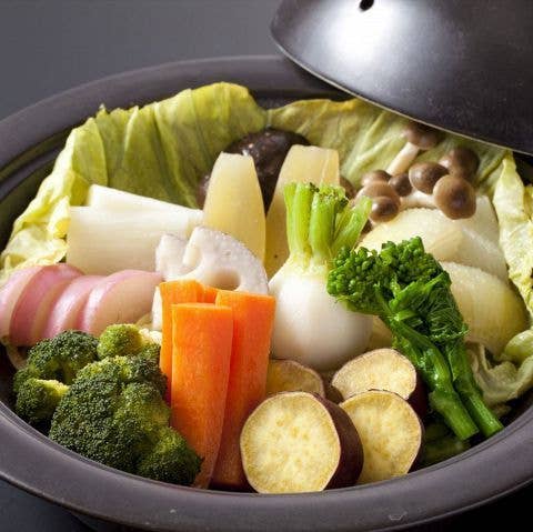 【2h飲み放題付き】蒸し地野菜<もくち味めぐりコース:11品>