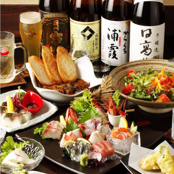 《1日1組限定!お店の地酒全て飲放 牛タンしゃぶしゃぶコース 8000円》料理10品+プレミアム飲み放題(3時間55種)しゃぶしゃぶ、霜降り牛タン、三角油揚げ、お刺身盛り…
