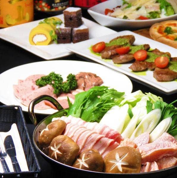 【新年会に】各種宴会に!選べるお鍋やPizzaなど全9品全60種以上3時間飲み放題付き4500円⇒4000円