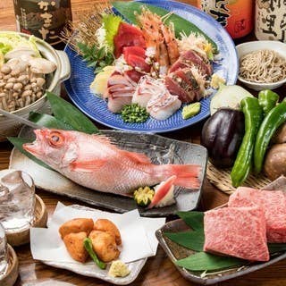 【2H飲放付】全8品『のどぐろの原始焼きと薩摩黒毛和牛ザブトン炭火焼コース』8,000円