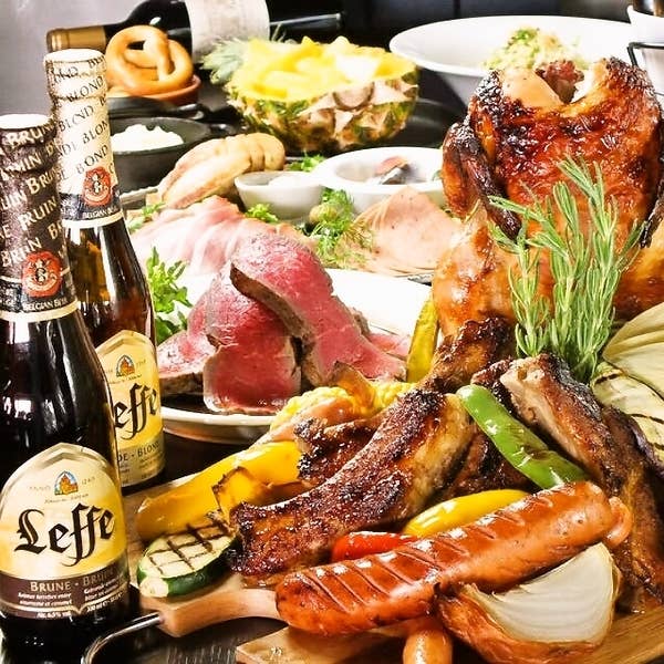 BBQ気分の味わえる”和牛,,含む5種類のお肉が楽しめる【肉肉コース】 税込5980円 150分飲み放題付全10品
