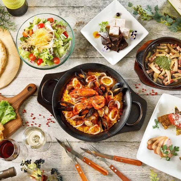【3H飲放×歓送迎会】選べる人気メイン料理+名物アヒージョを贅沢に♪「キャンティーナコース」5,000円