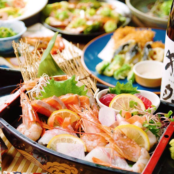 【龍神コース】厳選熟成魚5種盛り・旬のハモ天ぷら《全9品》2時間飲み放題付き/5500円⇒5000円