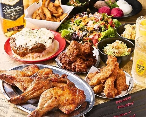 【8名様以上のコース予約で1名様分無料】◇話題沸騰のグルグルチキンがメイン◇『スパイシー&セクシーコース』2時間飲み放題+全9品 もちろん中目黒1美味いフレッシュレモンサワーも飲み放題☆