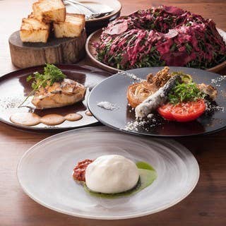 【1番人気】FARMコース 5980円 名物世界一トマト;メイン肉料理など:120分飲み放題付き
