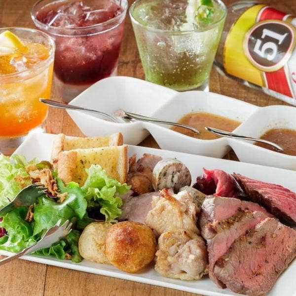 飲み放題付♪ブラジルスタイルの絶品BBQ!『シュラスコ食べ飲み放題90分』5,300円(税抜)